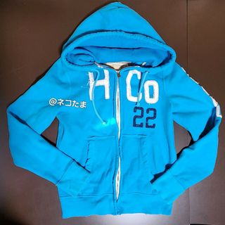 【未使用】HOLLISTER　ジップパーカー　サイズ：M　厚手 ターコイズブルー