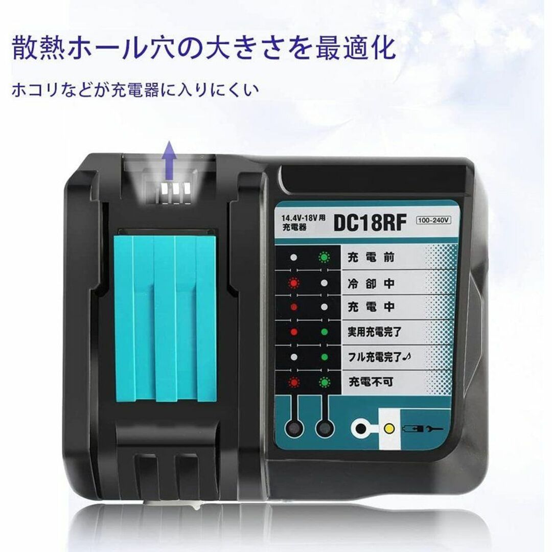 ★収納ケース付き マキタ互換 充電器 DC18RF 14.4V - 18V用  スポーツ/アウトドアの自転車(工具/メンテナンス)の商品写真