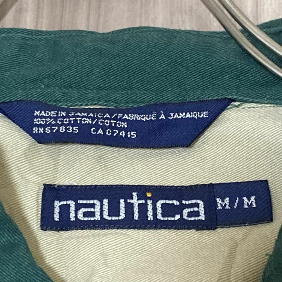 NAUTICA(ノーティカ)のNAUTICA BD長袖シャツ ロゴ刺繍 胸ポケット モスグリーン s87 メンズのトップス(シャツ)の商品写真