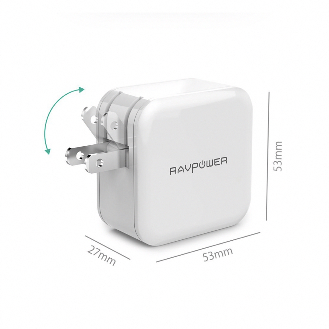 RAVPower(ラブパワー)の【RAVPOWER】充電器_PR-UC11 スマホ/家電/カメラのスマートフォン/携帯電話(バッテリー/充電器)の商品写真