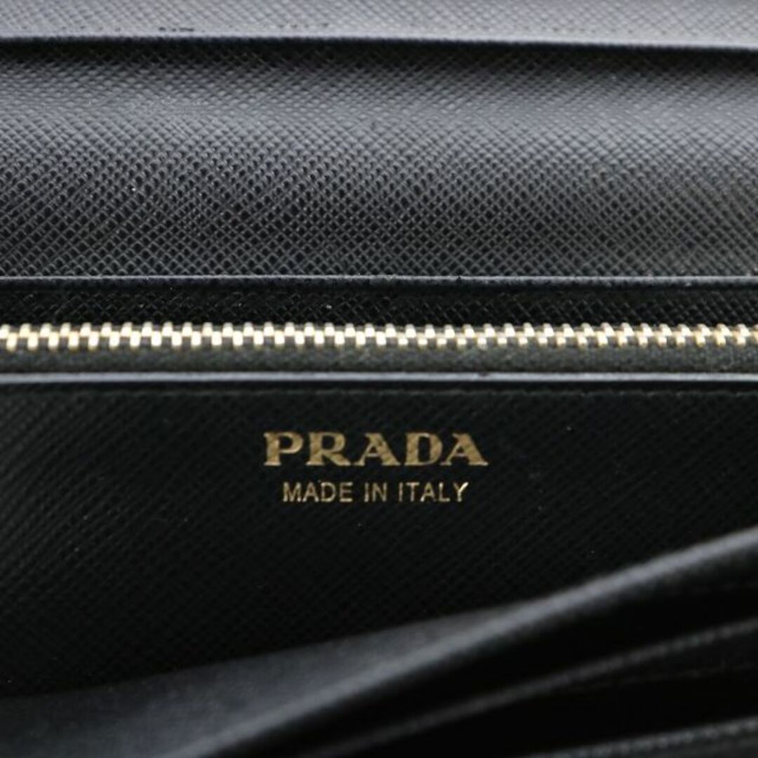 PRADA(プラダ)のプラダ 長財布 二つ折り ロゴ ゴールド金具 サフィアーノレザー 黒 ブラック レディースのファッション小物(財布)の商品写真