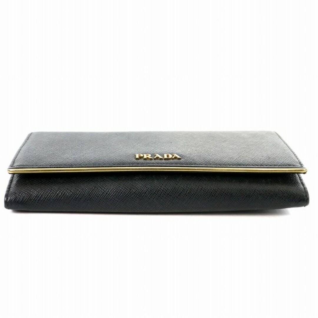 PRADA(プラダ)のプラダ 長財布 二つ折り ロゴ ゴールド金具 サフィアーノレザー 黒 ブラック レディースのファッション小物(財布)の商品写真