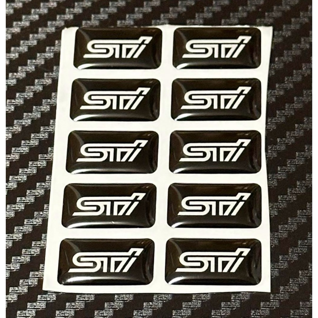 スバル(スバル)のSTIミニステッカー エポキシ樹脂コーティング　8枚セット 自動車/バイクの自動車(車内アクセサリ)の商品写真