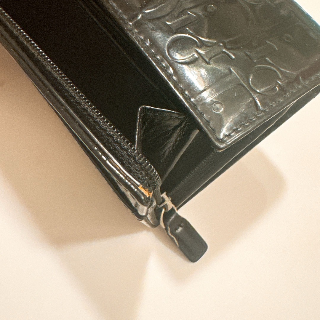 Christian Dior(クリスチャンディオール)のクリスチャン・ディオール 黒のエナメル　長財布 レディースのファッション小物(財布)の商品写真
