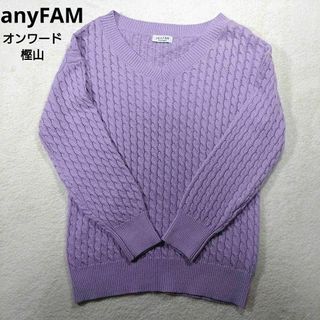 エニィファム(anyFAM)のanyFam ニット セーター 長袖 Vネック ケーブルニット F オンワード(ニット/セーター)