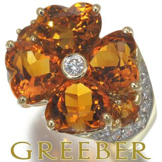 ポンテヴェキオ(PonteVecchio)のポンテヴェキオ リング シトリン 6.03ct ダイヤ 0.32ct フラワー 12号 K18YG/WG (リング(指輪))