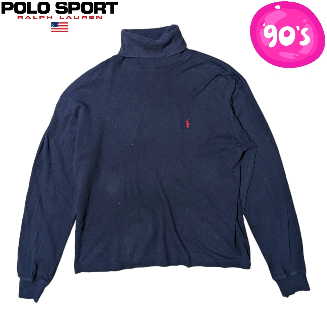 Ralph Lauren(ラルフローレン)のRALPH LAUREN SPORT ネイビー タートルネック ニットセーター メンズのトップス(ニット/セーター)の商品写真