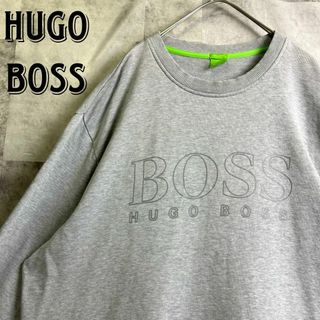 ヒューゴボス(HUGO BOSS)の美品 ビッグサイズ ヒューゴボス スウェット センターロゴ グレー XL(スウェット)