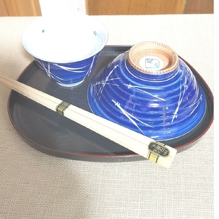 武山窯お茶碗と湯飲みとお箸のセット(食器)