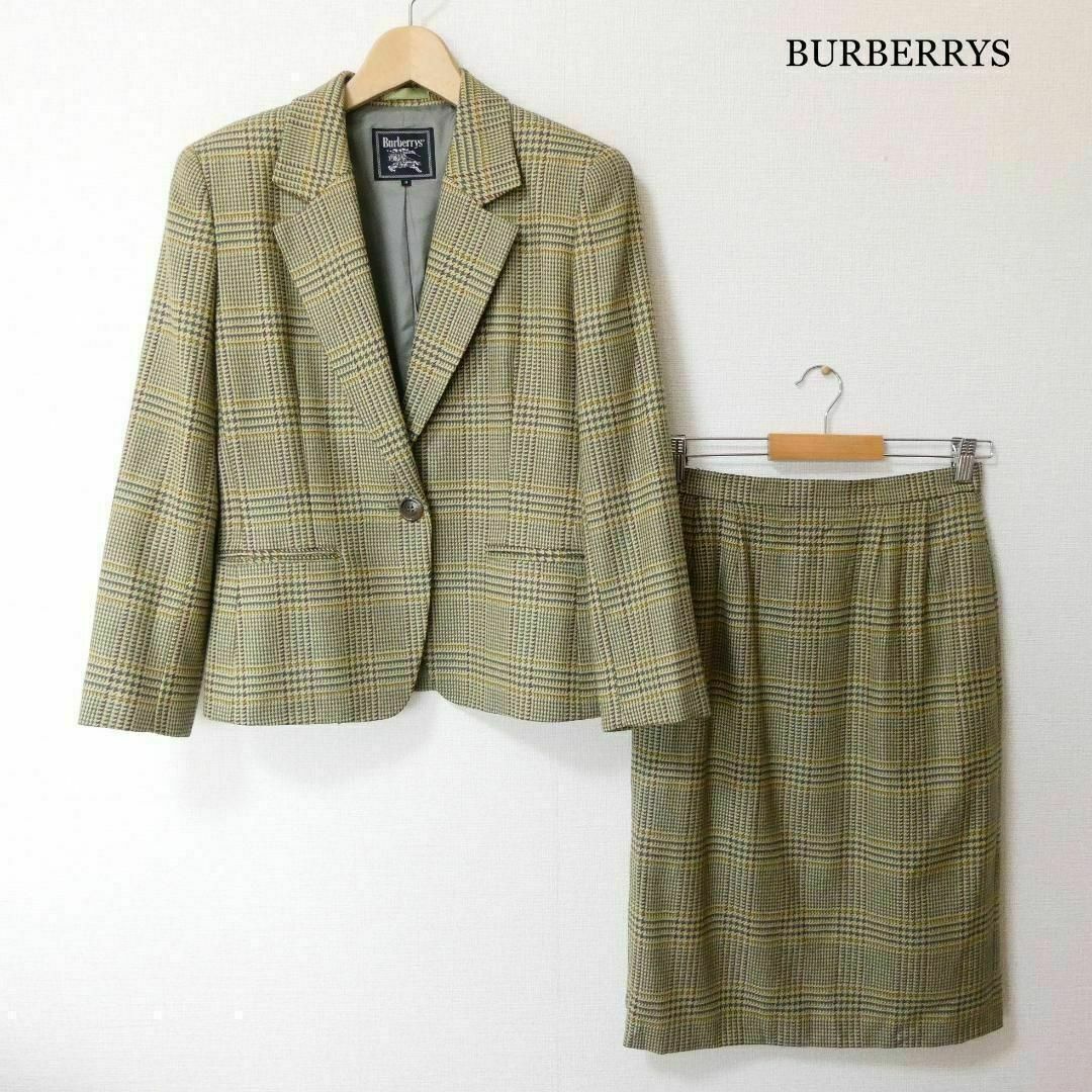 BURBERRY(バーバリー)の美品 BURBERRYS ヴィンテージ グレンチェック カシミヤ混 セットアップ レディースのフォーマル/ドレス(スーツ)の商品写真
