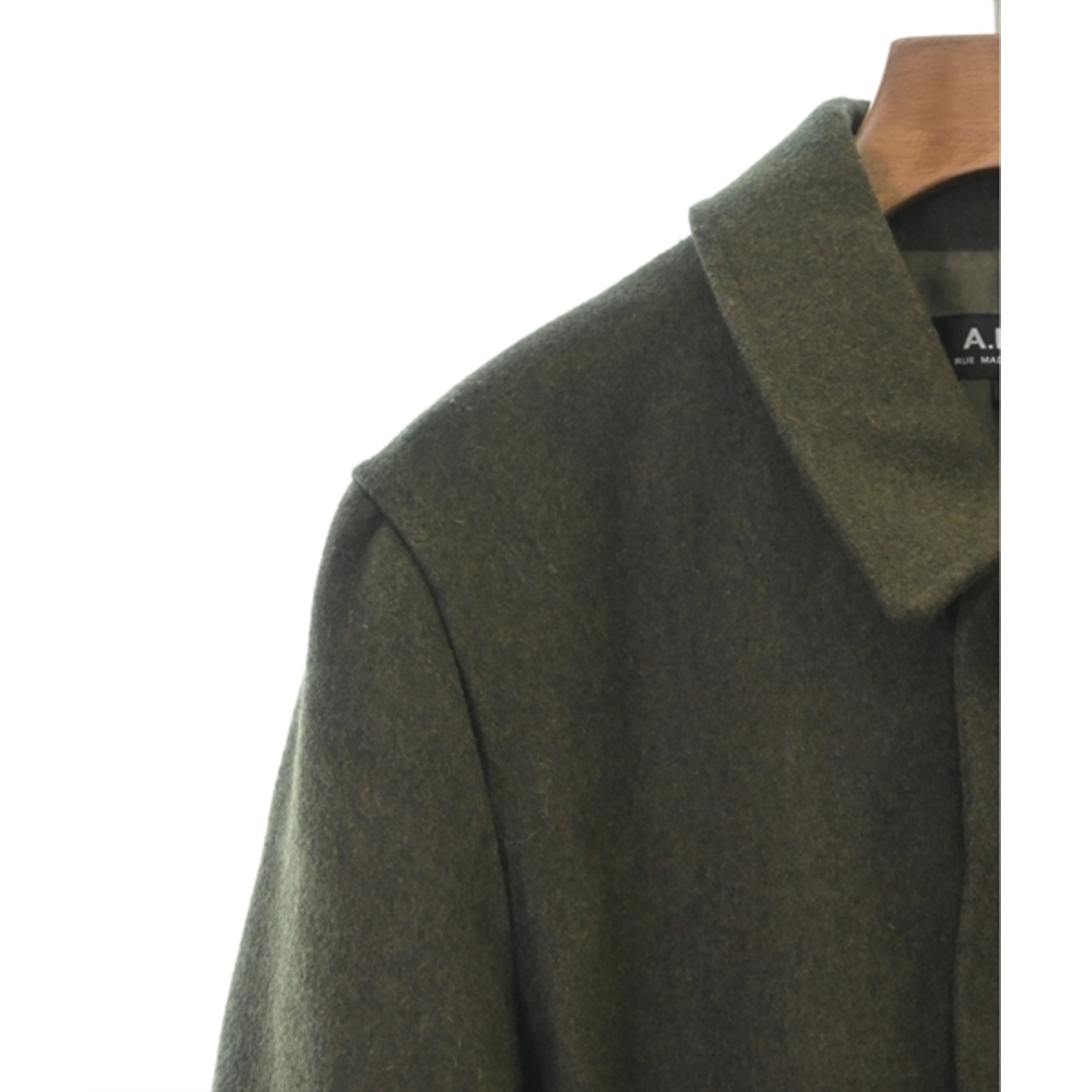 A.P.C. アーペーセー ステンカラーコート S 緑 【古着】【中古】 メンズのジャケット/アウター(ステンカラーコート)の商品写真