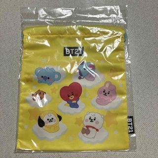 ビーティーイシビル(BT21)の BT21巾着  サイズ縦24センチ、横20センチ(アイドルグッズ)