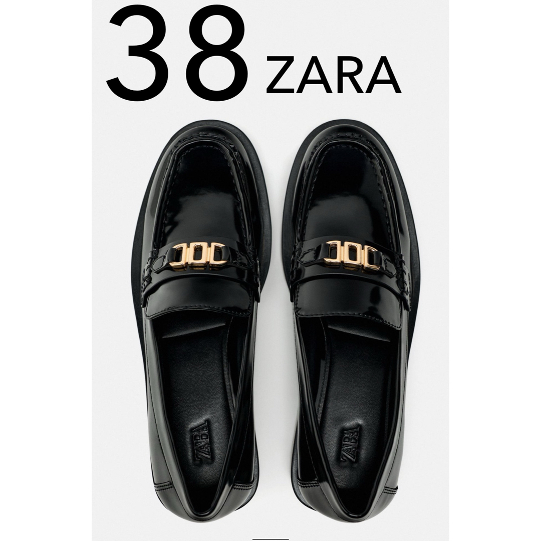 ZARA(ザラ)のZARA バックルディテール　ローファー　38 新品 レディースの靴/シューズ(ローファー/革靴)の商品写真