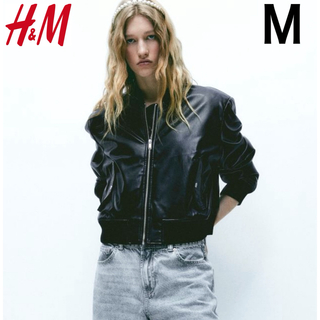 新品 H&M フェイクレザー フライトジャケット M
