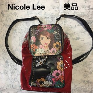 ニコルリー(nicole lee)の【美品】NICOLE LEE ニコール・リー　金金具　リュック　チェック(リュック/バックパック)