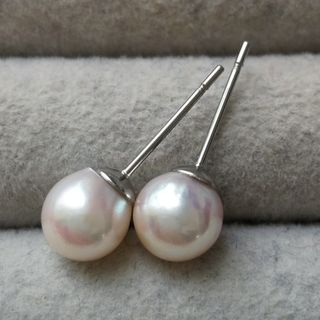超美品の 255 グレー系 あこや 2点セット アコヤ真珠ピアス K18 超美品の 255 グレー系 あこや 2点セット アコヤ真珠ピアス K18
