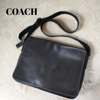 コーチ(COACH)の極美品　COACH　メンズ　オールレザー　ショルダーバッグ　大容量(ショルダーバッグ)