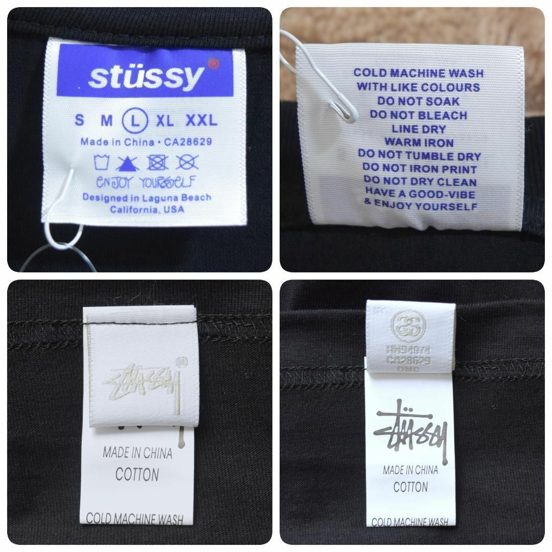 STUSSY(ステューシー)の【ステューシー】正規・新品タグ　フラワー　ブラック　L　ロングTシャツ メンズのトップス(Tシャツ/カットソー(七分/長袖))の商品写真