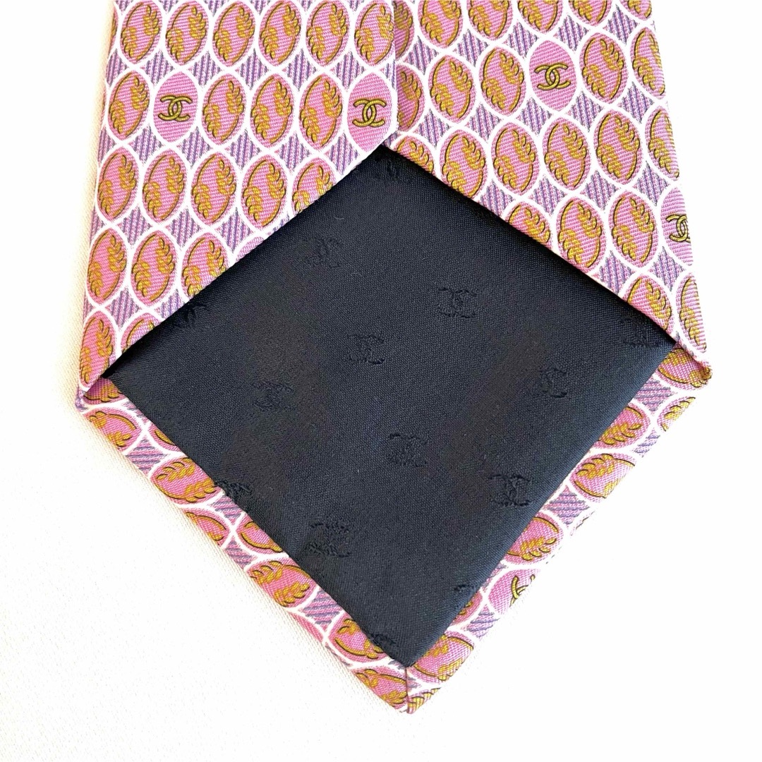 CHANEL(シャネル)の極美品✨CHANEL ネクタイ メンズ ココマーク ロゴ ピンク ゴールド 絹 メンズのファッション小物(ネクタイ)の商品写真