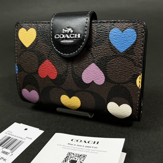 コーチ(COACH)のCOACH シグネチャー キャンバス ハート 二つ折り 財布 CP418 新品(財布)