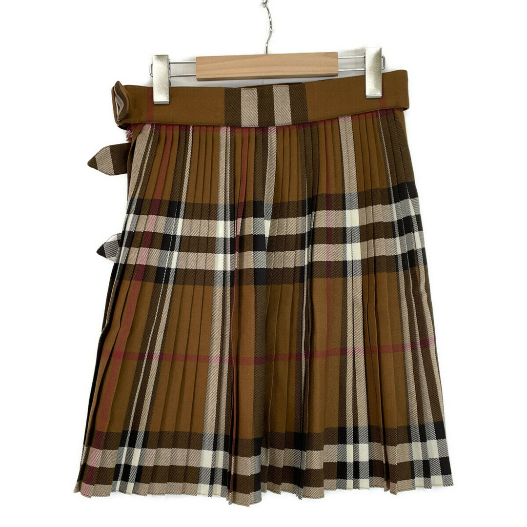 BURBERRY(バーバリー)のバーバリー ブラウン 8062856 フリンジラップベルトスカート Belted Frayed Checked Wool Skirt 34 レディースのスカート(その他)の商品写真