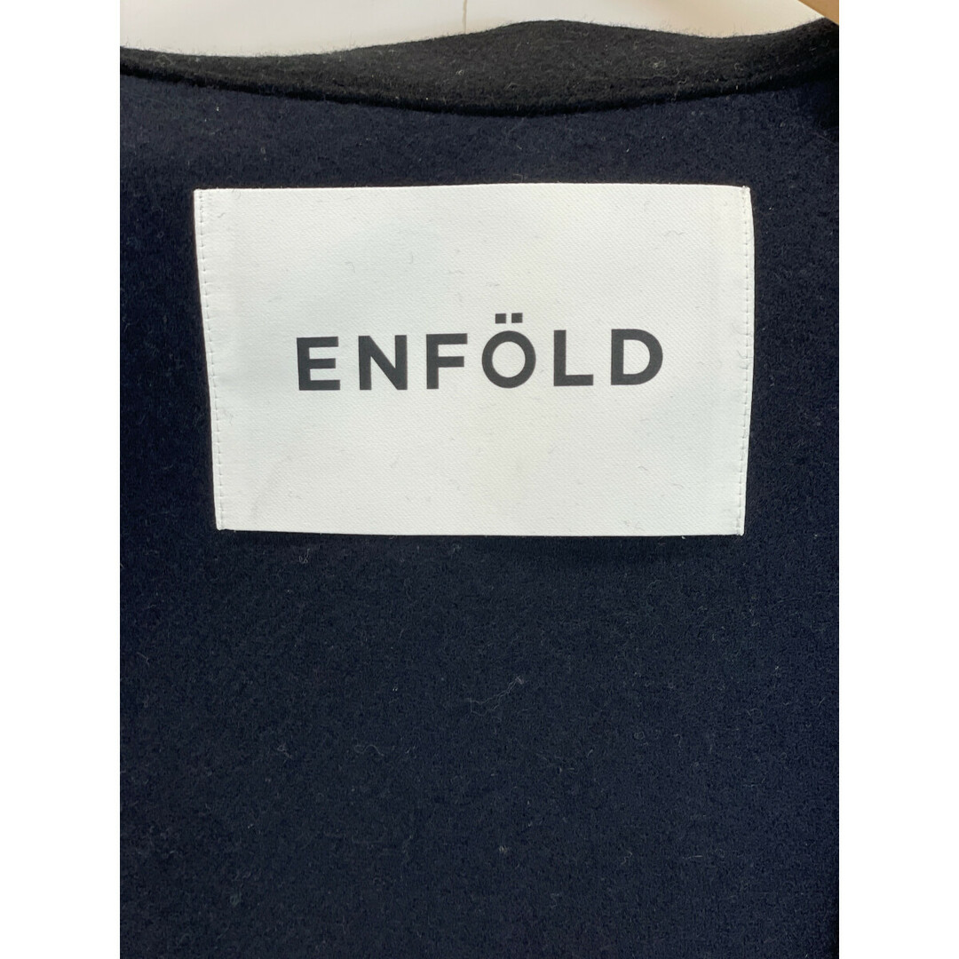 ENFOLD(エンフォルド)のエンフォルド 23AW 300GA130-1350 ブラック ウール×コットン ラウンドヘムコート 36 レディースのジャケット/アウター(その他)の商品写真