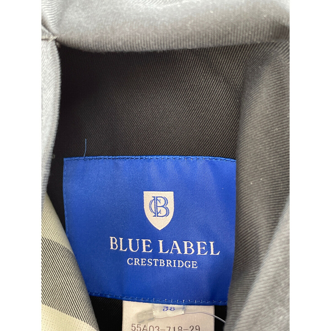 BLUE LABEL CRESTBRIDGE(ブルーレーベルクレストブリッジ)のブルーレーベルクレストブリッジ 黒×ﾁｪｯｸ ﾘﾊﾞｰｼﾌﾞﾙ ﾌｰﾃｯﾄﾞｺｰﾄ 38 レディースのジャケット/アウター(その他)の商品写真