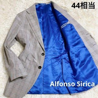 ビームスエフ(BEAMS F)の【爽やか】Alfonso Sirica　テーラード　チェック　シルク　ブルー　S(テーラードジャケット)