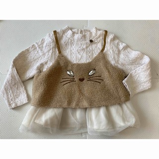 アナスイミニ(ANNA SUI mini)のアナスイミニ　チュール　トップス　猫　ベスト(Tシャツ/カットソー)