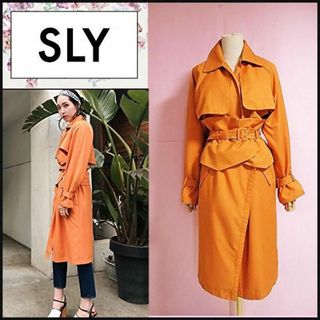 スライ(SLY)の【SLY/スライ】トレンチコート　ドレープ　軽量　オレンジ　1　春　秋　訳有(トレンチコート)