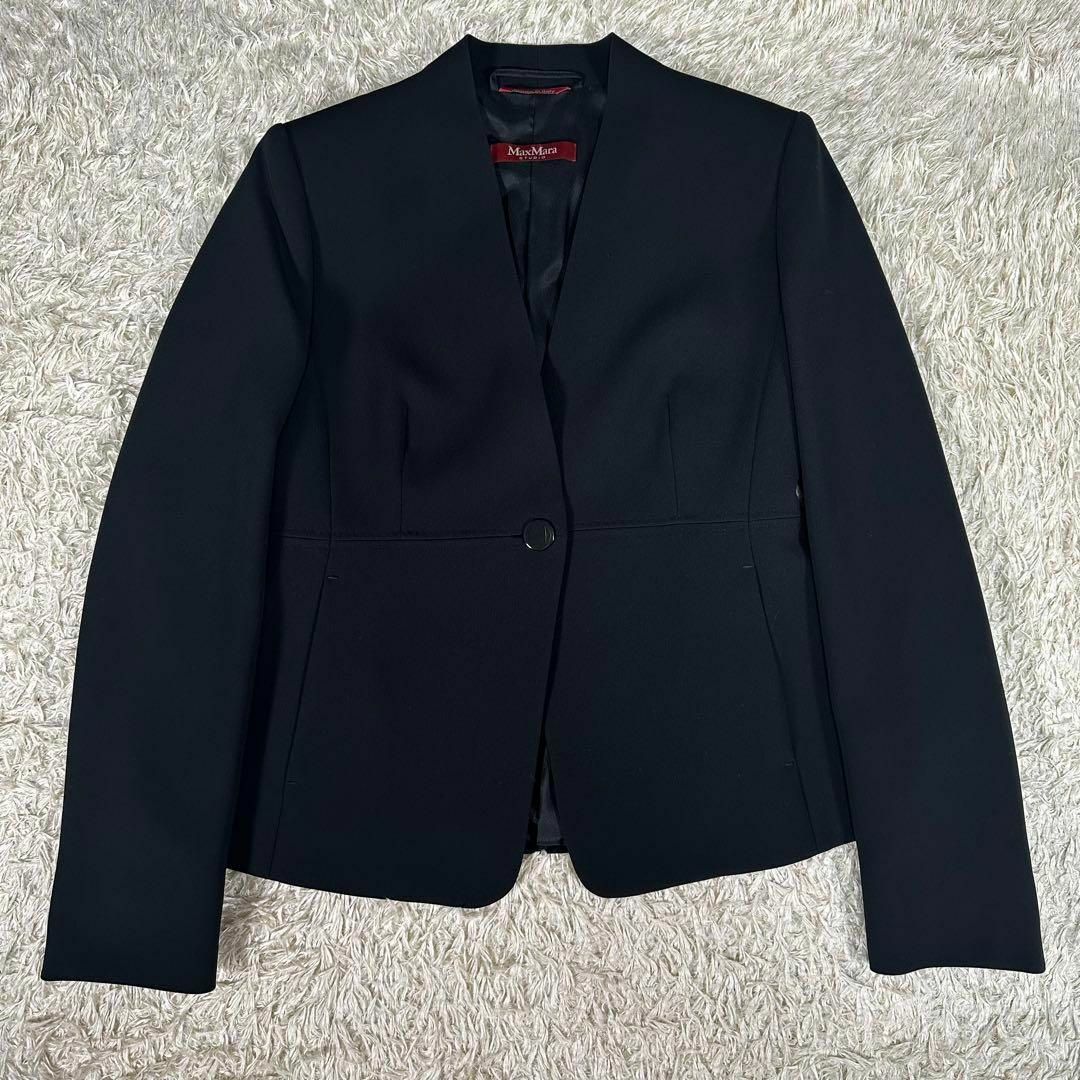 Max Mara(マックスマーラ)の美品 大きいサイズ MaxMara スーツ セットアップ ジャケット1つボタン レディースのフォーマル/ドレス(スーツ)の商品写真