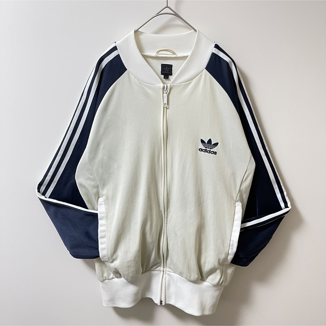 adidas(アディダス)のATP復刻90s】アディダス刺繍トラックジャケット古着ジャージ　ビンテージ紺白 メンズのトップス(ジャージ)の商品写真