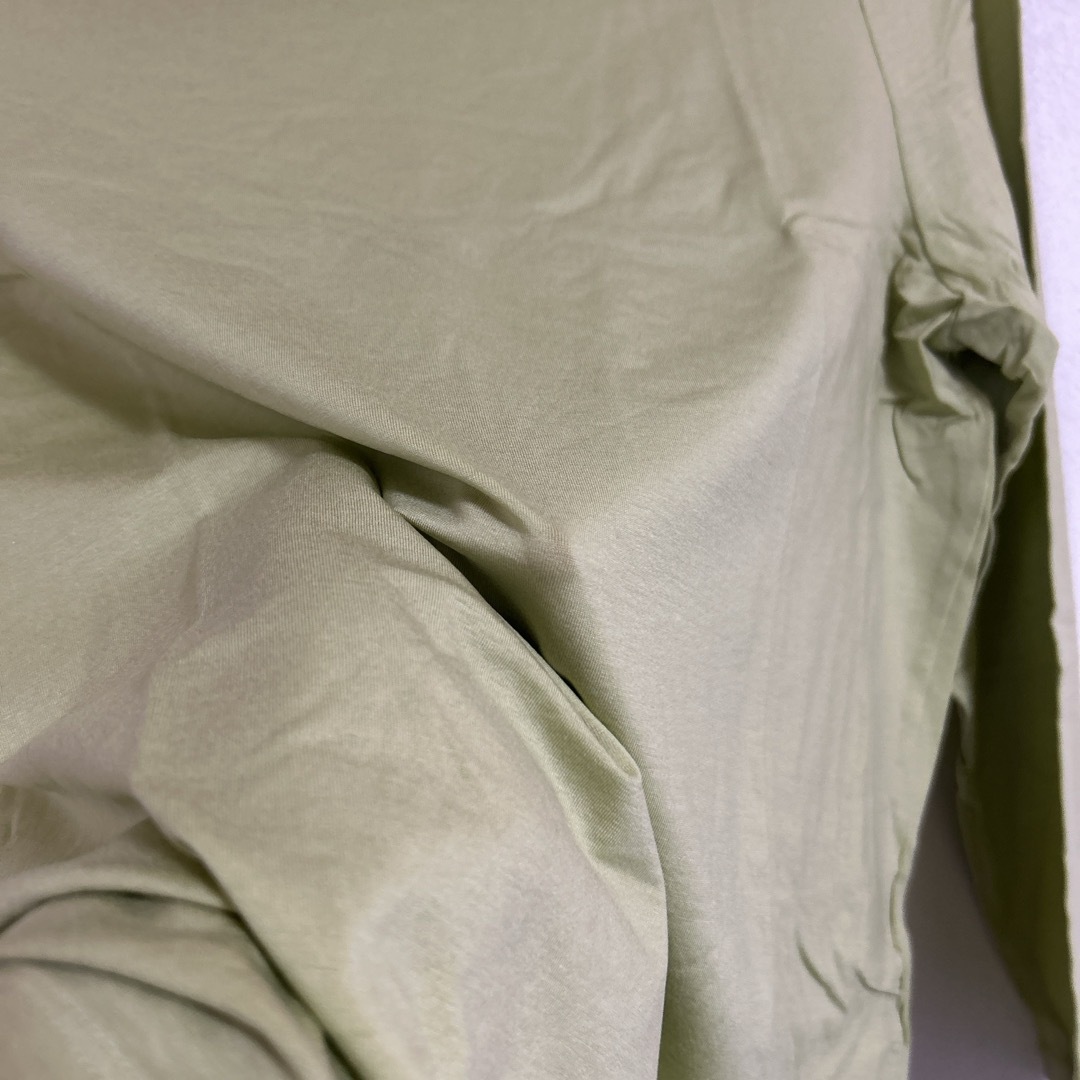 cecile(セシール)の大きいサイズ  テンセル  ドレープネック Tシャツ  グリーン レディースのトップス(カットソー(長袖/七分))の商品写真