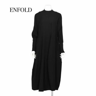 エンフォルド(ENFOLD)のENFOLD CURVE-SLEEVE ASYMMETRY-DRESS 黒 38(ロングワンピース/マキシワンピース)