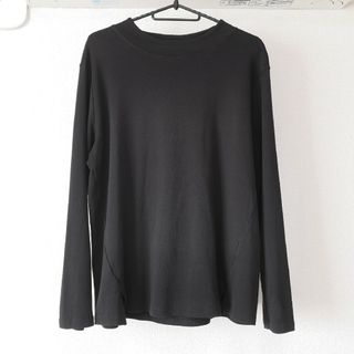 シマムラ(しまむら)のしまむら 長袖 Tシャツ 黒 緑 サイドスリット 体型カバー LLサイズ(Tシャツ(長袖/七分))