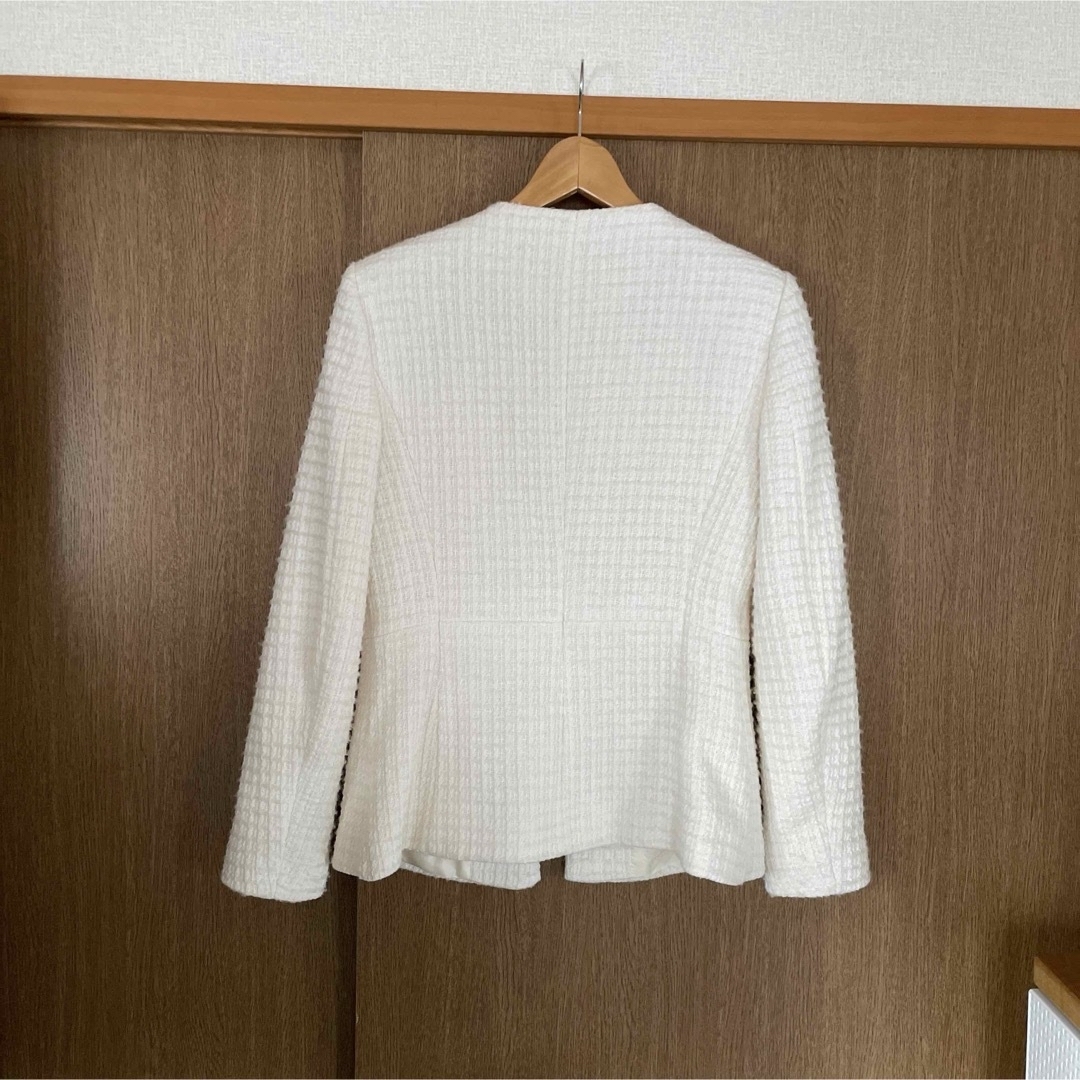 ZARA(ザラ)のZARA ツイードノーカラージャケット　S レディースのジャケット/アウター(ノーカラージャケット)の商品写真