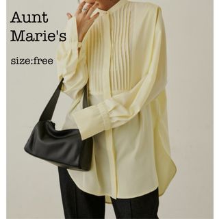 アントマリーズ(Aunt Marie's)のAunt Marie's ショルダータックバンドカラーシャツ フリーサイズ(シャツ/ブラウス(長袖/七分))