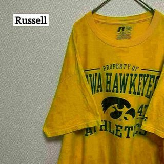 Russell ラッセル Tシャツ 半袖 ゆるだぼ アイオワ大学 2XL(Tシャツ/カットソー(半袖/袖なし))