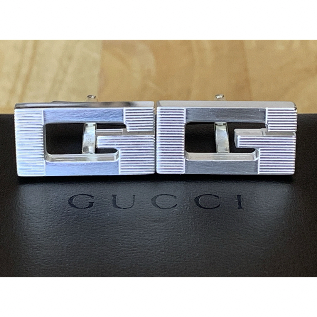 Gucci(グッチ)の希少 美品 GUCCI イタリア製 スターリングシルバー カフリンクス メンズのファッション小物(カフリンクス)の商品写真