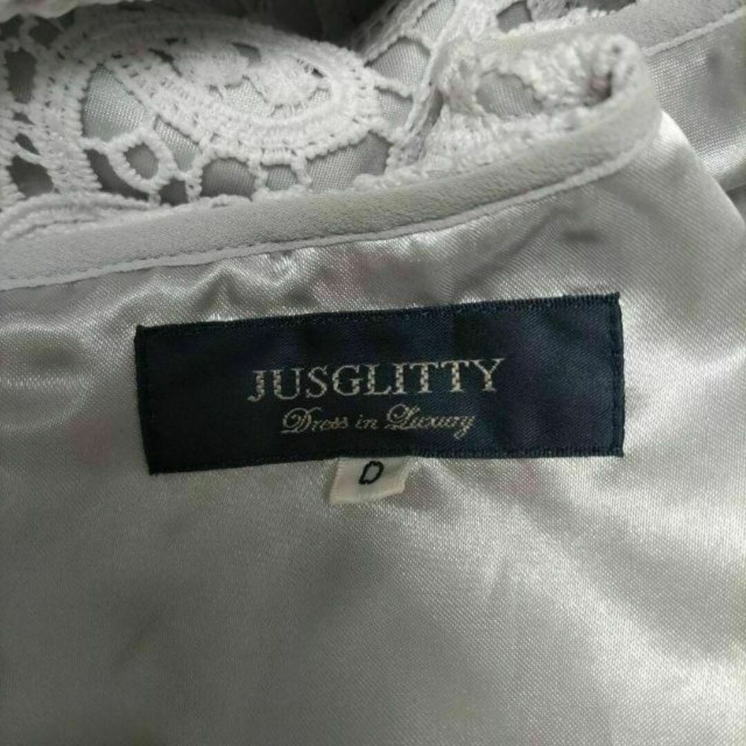 JUSGLITTY(ジャスグリッティー)のJUSGLITTYジャスグリッティー 総レース 7分袖 ワンピース オフホワイト レディースのワンピース(ひざ丈ワンピース)の商品写真