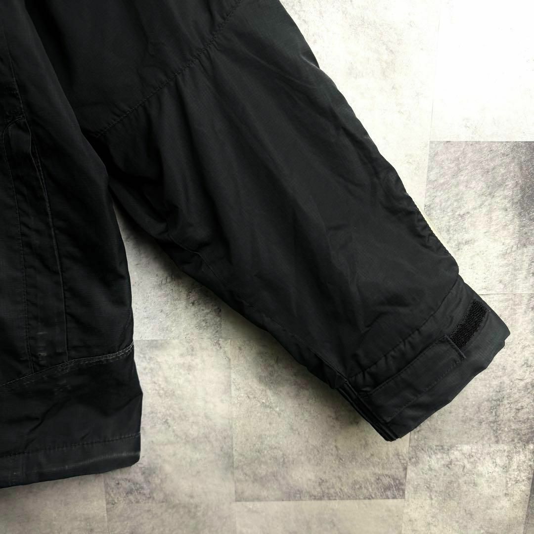 NIKE(ナイキ)のナイキ ナイロンジャケット スウッシュ刺繍ロゴ 袖ライン ブラック L メンズのジャケット/アウター(ナイロンジャケット)の商品写真