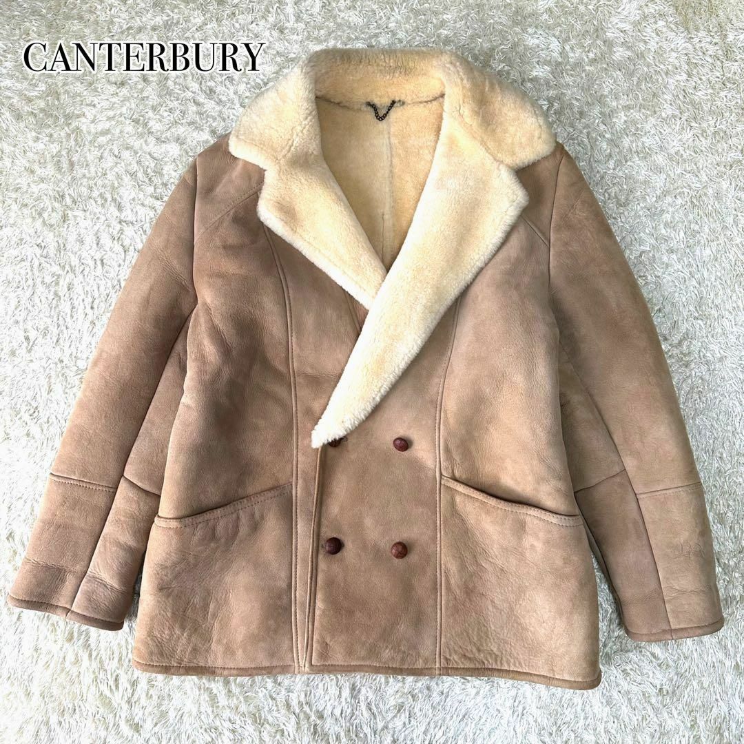 CANTERBURY(カンタベリー)のCanterbury ムートンジャケット ダブル くるみボタン 肉厚 ベージュ メンズのジャケット/アウター(レザージャケット)の商品写真
