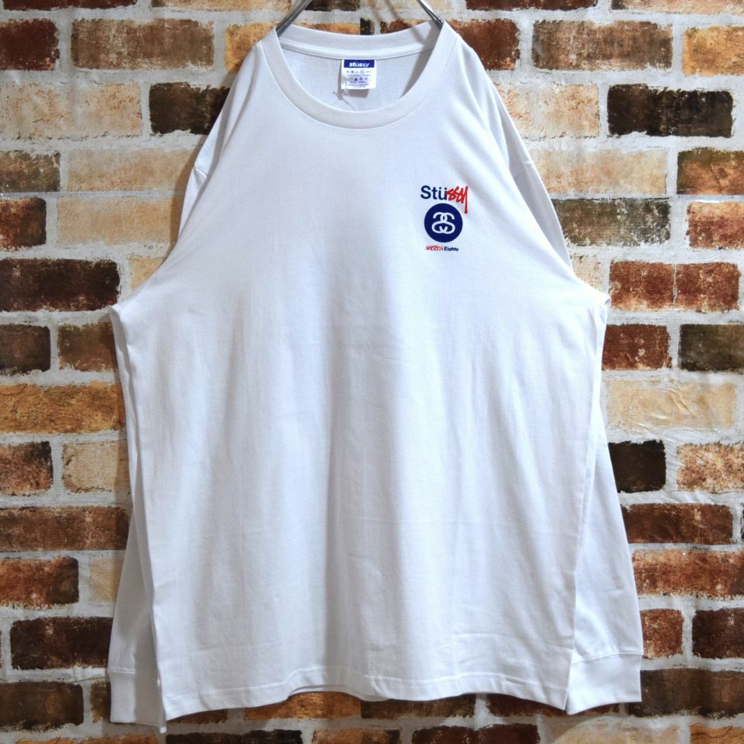 STUSSY(ステューシー)の《ステューシー》正規・新品タグ　SSロゴ　ホワイトXXL　ロングTシャツ メンズのトップス(Tシャツ/カットソー(七分/長袖))の商品写真