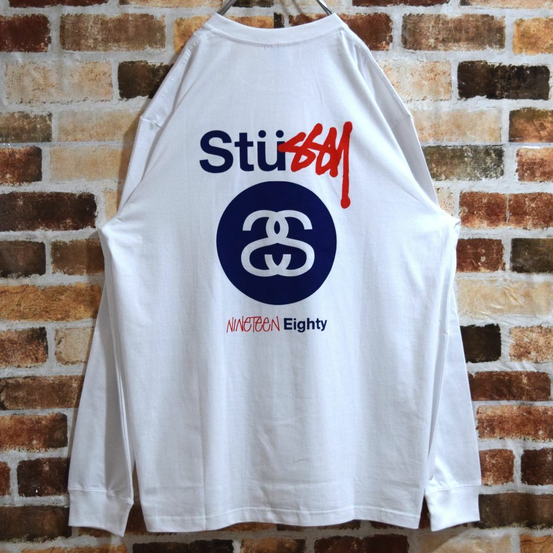 STUSSY(ステューシー)の《ステューシー》正規・新品タグ　SSロゴ　ホワイトXXL　ロングTシャツ メンズのトップス(Tシャツ/カットソー(七分/長袖))の商品写真