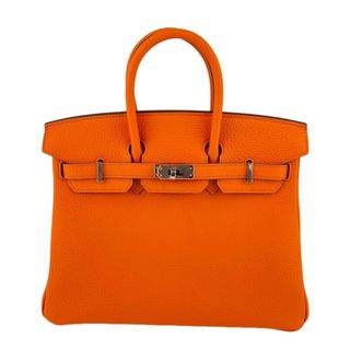 エルメス(Hermes)の新品 HERMES エルメス Birkin25 バーキン25 Orangeminium オレンジミニウム PHW シルバー金具 B刻(ハンドバッグ)