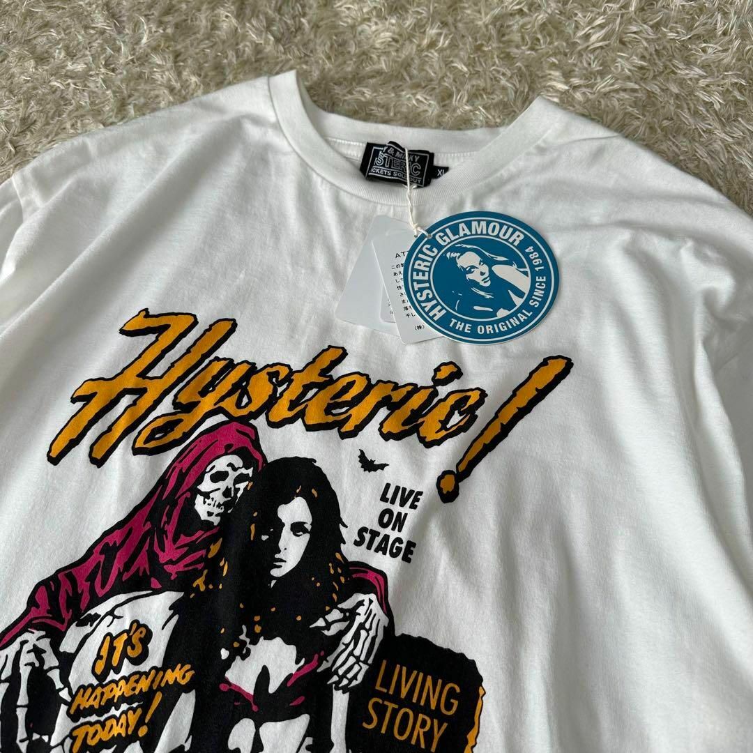 HYSTERIC GLAMOUR(ヒステリックグラマー)の新品 HYSTERIC GLAMOUR tシャツ 半袖 死神 ガール ホワイト レディースのトップス(Tシャツ(半袖/袖なし))の商品写真