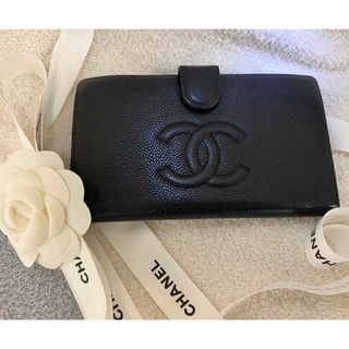 シャネル(CHANEL)のシャネルシャネル　ココマーク　キャビアスキン　２つ折りがま口長財布　(財布)