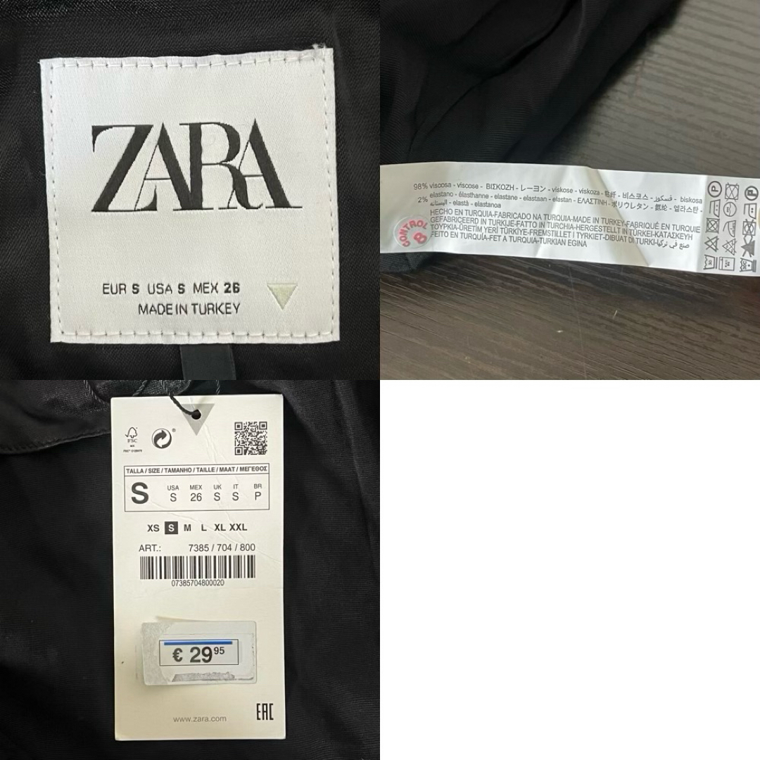 ZARA(ザラ)のZARA ザラ グロッシー クロップド ボンバージャケット ブラック Sサイズ レディースのジャケット/アウター(ブルゾン)の商品写真