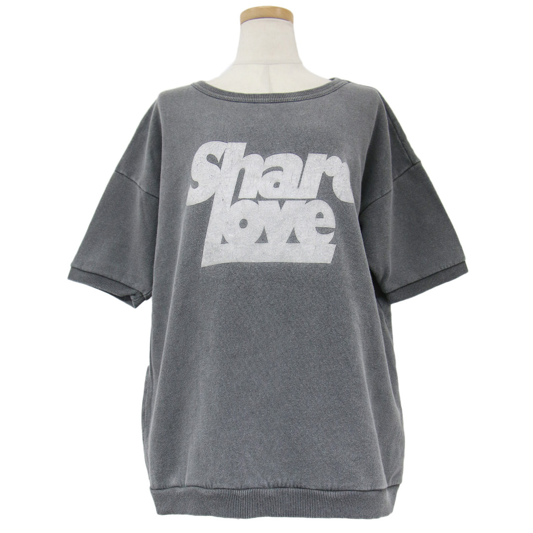 Mixta(ミクスタ)のMixta ミクスタ Plage プラージュ 別注 スウェット サイズ:M Tシャツ プルオーバー クルーネック 半袖 オーバーサイズ ロゴ プリント SHARELOVE コットン グレー トップス コラボ【レディース】【中古】 レディースのトップス(トレーナー/スウェット)の商品写真