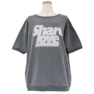 ミクスタ(Mixta)のMixta ミクスタ Plage プラージュ 別注 スウェット サイズ:M Tシャツ プルオーバー クルーネック 半袖 オーバーサイズ ロゴ プリント SHARELOVE コットン グレー トップス コラボ【レディース】【中古】(トレーナー/スウェット)